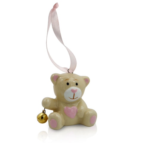 bomboniere nascita bimba orsetto porcellana con sonaglino