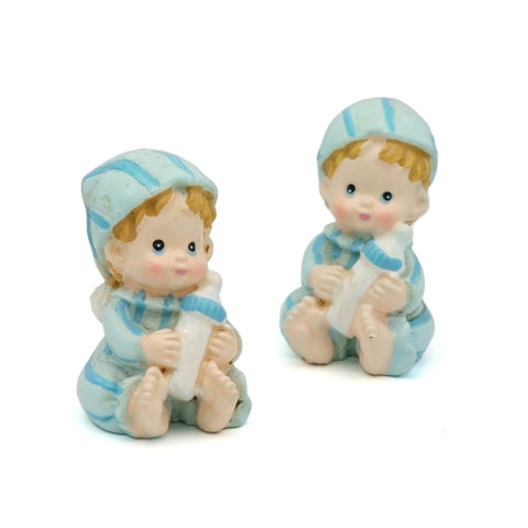 12 PEZZI BOMBONIERE IN RESINA STATUINE BIMBO IN PIGIAMINO CON