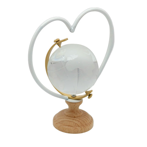 2 pezzi mappamondi bomboniere vetro e legno nozze tema viaggio