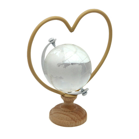 2 pezzi mappamondi bomboniere vetro e legno nozze tema viaggio