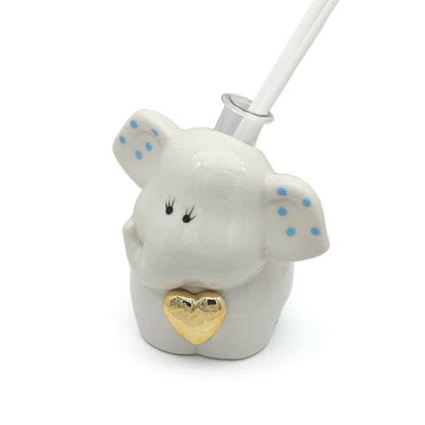 Elefantino Portafortuna Profumatore Porcellana Bianca