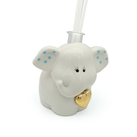 Elefantino Portafortuna Profumatore Porcellana Bianca