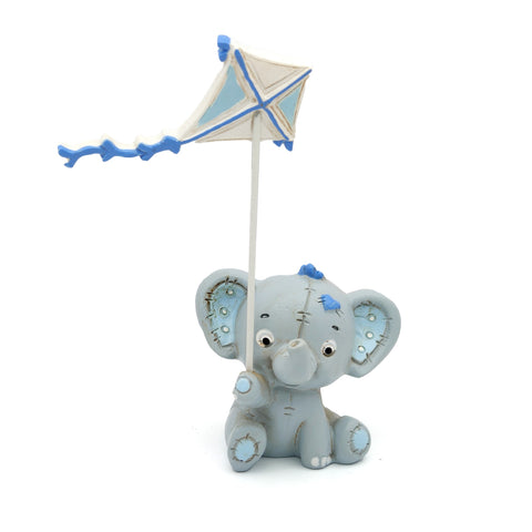 12 PEZZI ELEFANTINO CON AQUILONE CELESTE BOMBONIERE NASCITA