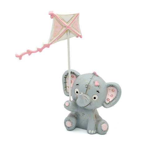12 PEZZI ELEFANTINO CON AQUILONE ROSA BOMBONIERE NASCITA BAMBINA