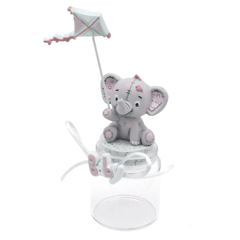 BARATTOLINO PORTACONFETTI ELEFANTINO ROSA CON AQUILONE