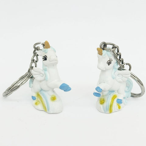 PORTACHIAVI UNICORNO CELESTE 4 CM 2 ASSORTITI RESINA