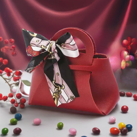 Sacchetti Portaconfetti Borsetta Colore Rosso con Foulard Per