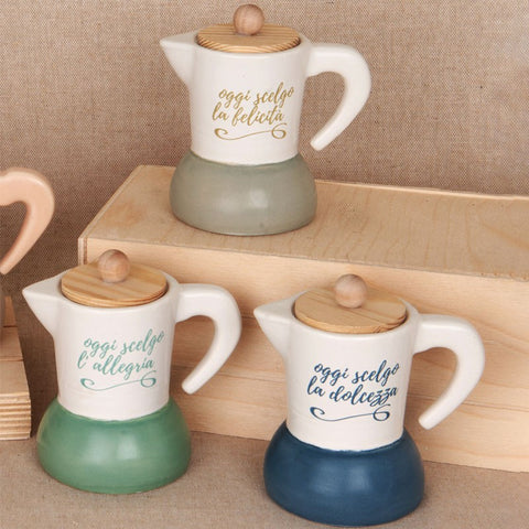 Zuccheriera a forma di caffettiera con frasi bomboniere uniche