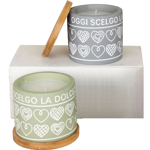 Candela Decorata con Cuori per Bomboniere Matrimonio Acquista