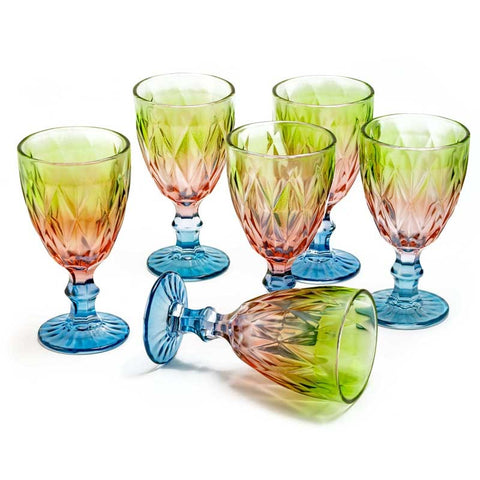 Set 6 Calici Vetro Colorato Bomboniere per Matrimonio e