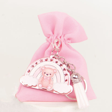 Sacchettino Orsetto Rosa Rainbow Nascita Idee Bomboniere