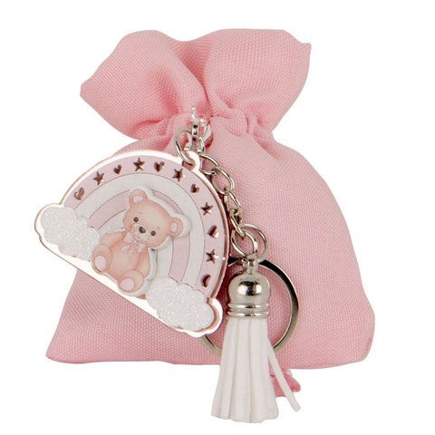 Sacchettino Orsetto Rosa Rainbow Nascita Idee Bomboniere