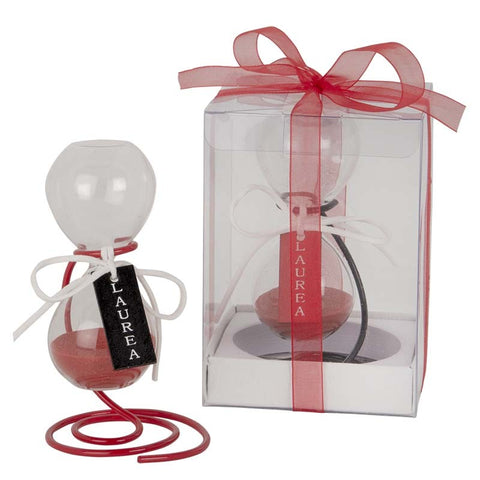 Clessidra Laurea Eleganza con Sabbia Rossa