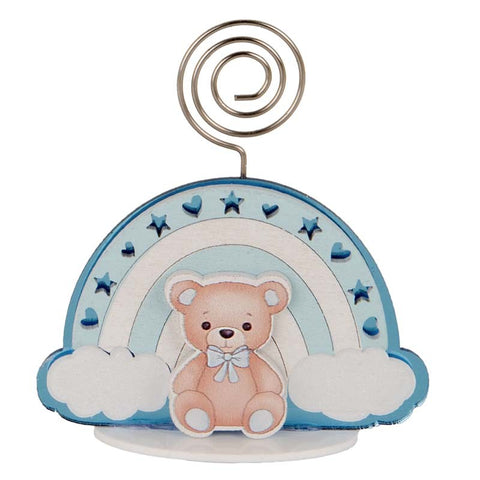 Memoclip Orsetto con Arcobaleno: Regalo Nascita Originale