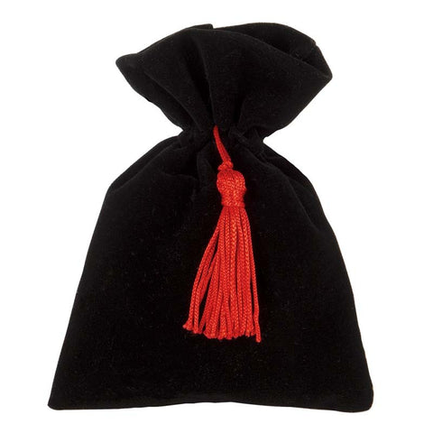 Sacchettino Nero con Nappina Rossa: Eleganza per la Tua Laurea