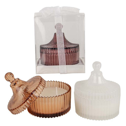 Eleganza e Stile: Candela in Vetro Rigato per Cerimonie