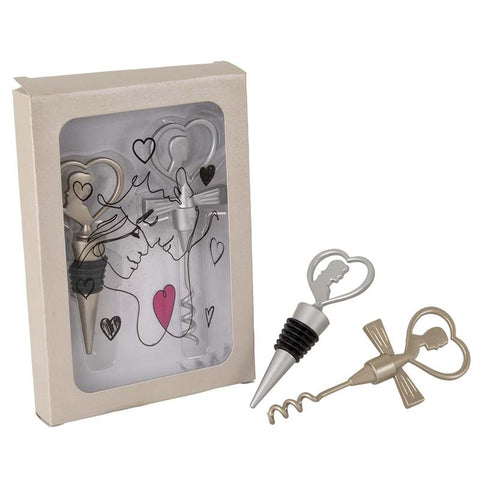 Idee Regalo: Set Tappo e Cavatappo Cuore per Nozze