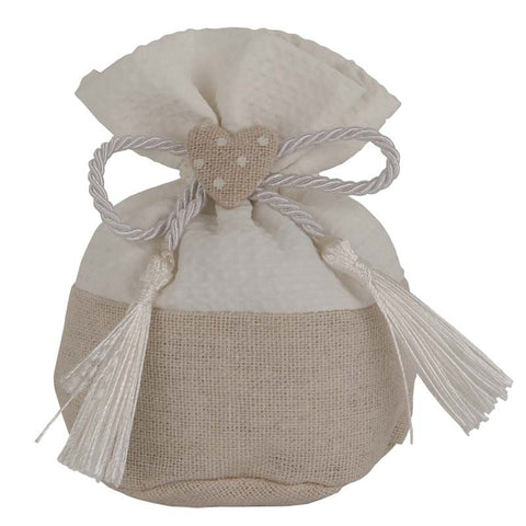 Sacchetto Confetti: Raffinatezza con Fiocco e Cuoricino