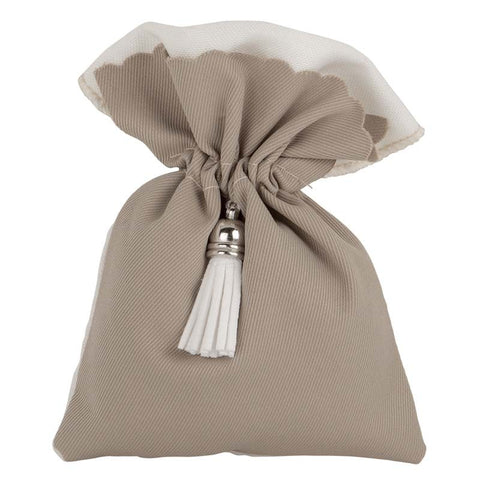 Sacchettino Tortora con Nappina: Un Tocco di Classe