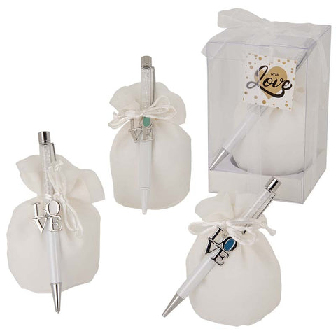 Sacchettino Matrimonio: Penna Love e Strass per un Tocco di