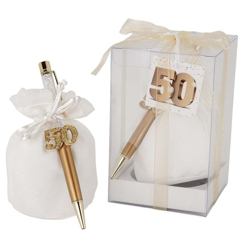 Sacchettino Bianco con Penna: Eleganza per Nozze d'Oro