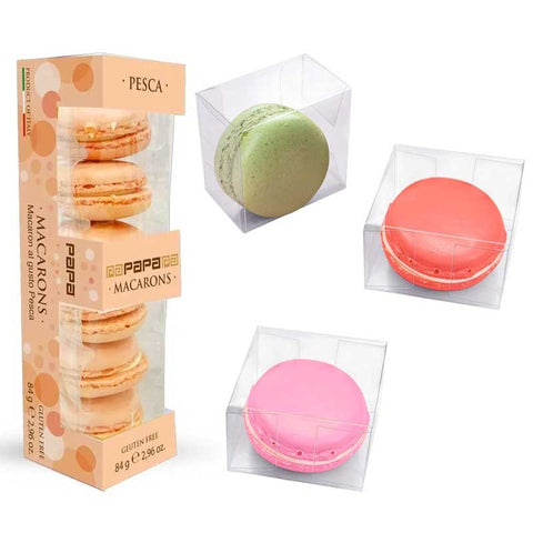 Confezione da 30 scatoline trasparenti + 30 macaron al gusto