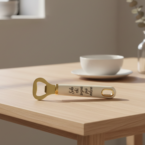 Apribottiglie Dorato "Solo chi sogna può volare" - Bomboniera Utile Matrimonio