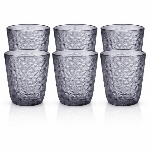 Bicchieri Acqua Grigio Fumé Giava – Vetro Colorato in Pasta, 270ml