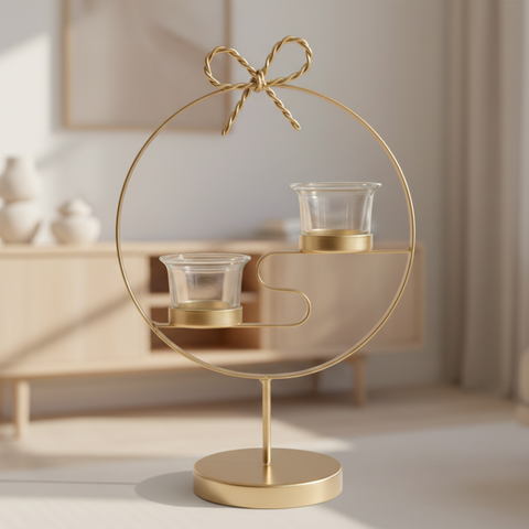 Bomboniere Portacandele Oro Eleganti