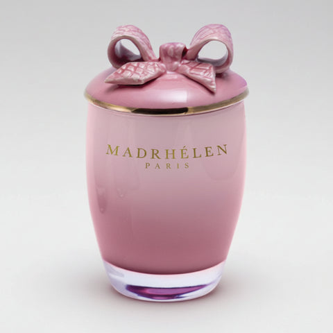 Candela Profumata Madrhélen Paris - Linea Papillon Rosa con Tappo a Fiocco