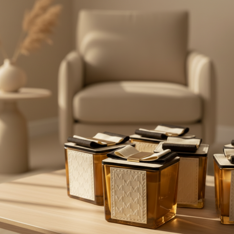 Candela Profumata Madrhelen Essence in Vetro e Pelle