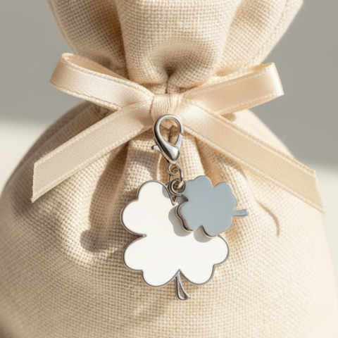 Ciondolo Doppio Quadrifoglio Portafortuna