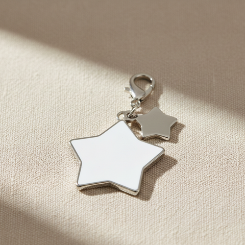 Ciondolo Stella Doppio Smalto Bianco e Argento