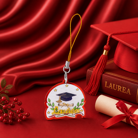 Ciondolo Tag Laurea in Legno Stampato – Bomboniera Laurea
