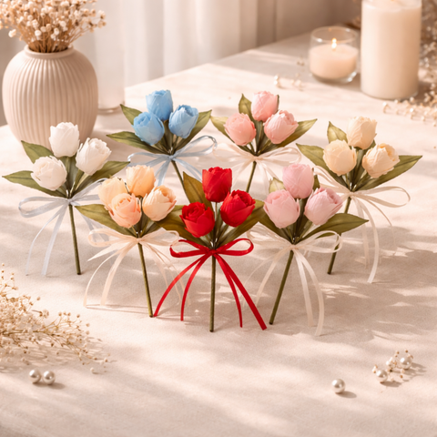 Mazzetto di Tulipani Artificiali – Bouquet Decorativo Soft-Touch