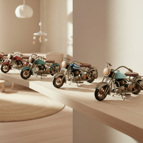 Motocicletta Vintage in Metallo "On the Road"