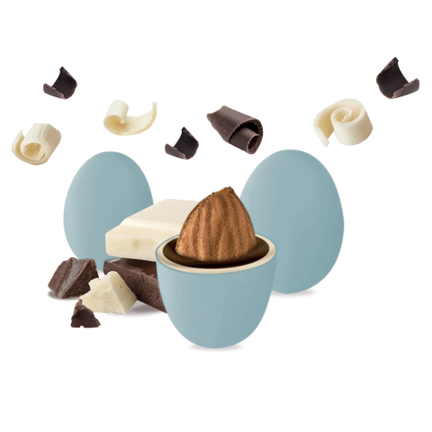 Vassoio Dolce Arrivo Baby Celeste Maxtris Ciocomandorla incartato singolarmente - 500g