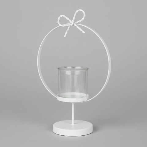 Portacandele Cerchio Bianco Bomboniera