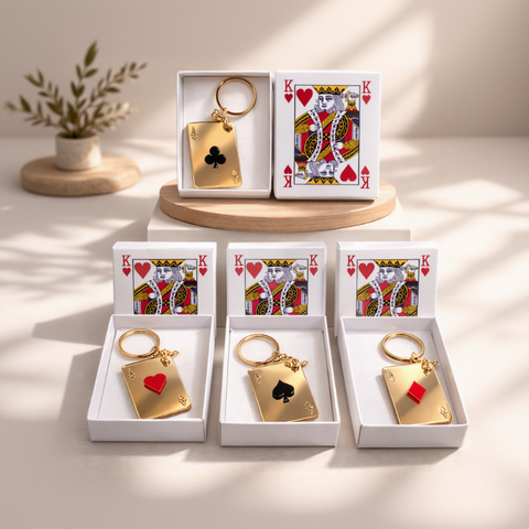 Portachiavi Carte da Gioco Dorato
