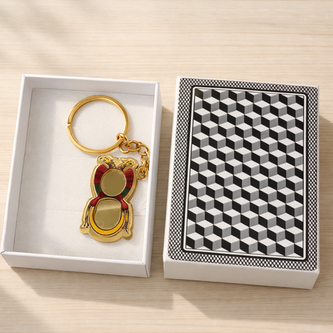 Portachiavi simbolo Denari carte napoletane in plexiglass smaltato verde e multicolore con confezione elegante retro carte napoletane