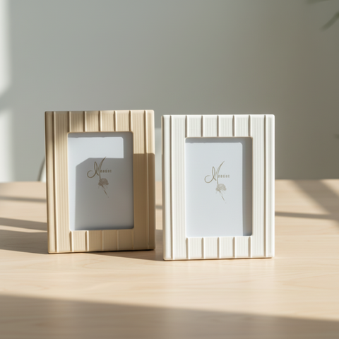 Portafoto in Porcellana Scanalati - Bomboniera Matrimonio e Battesimo