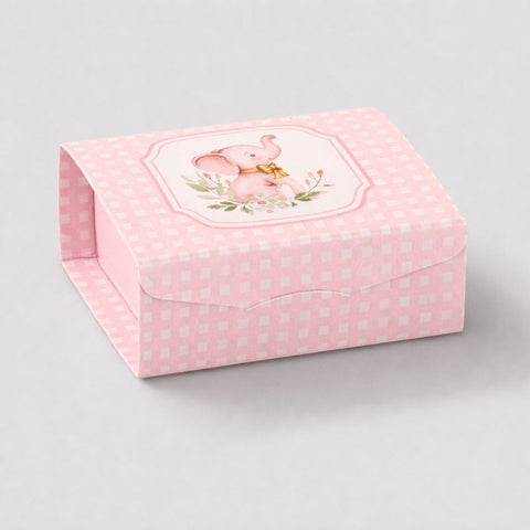 Scatola per Confetti Elefantino Rosa - Bomboniera Nascita Bimba