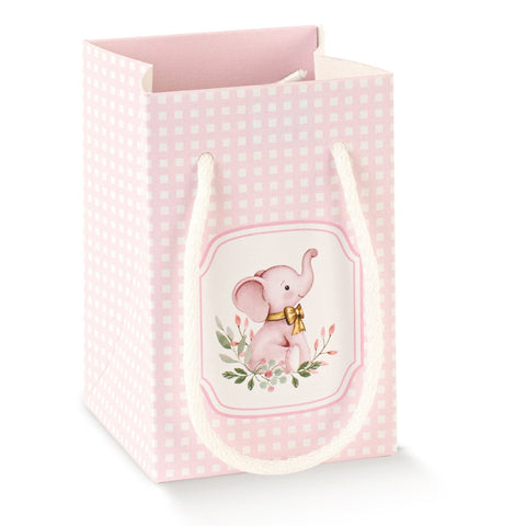 Shopper Box Elefantino Rosa - Confezione Regalo Bimba