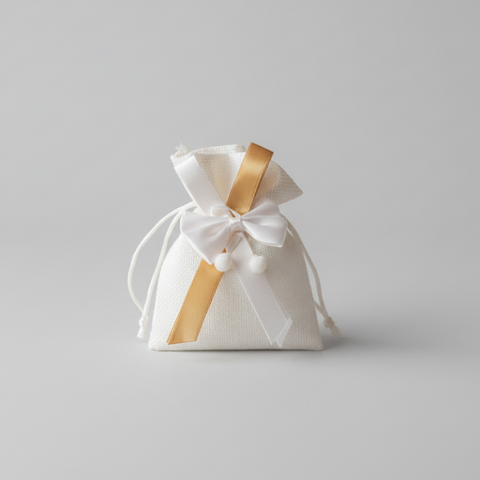 Sacchetti Confetti Matrimonio in Cotone Bianco Perfetti per Anniversari