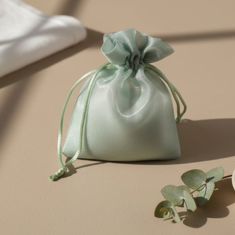 Sacchetto Organza Verde Tiffany Portaconfetti 9x12 cm - Bomboniera Romantica