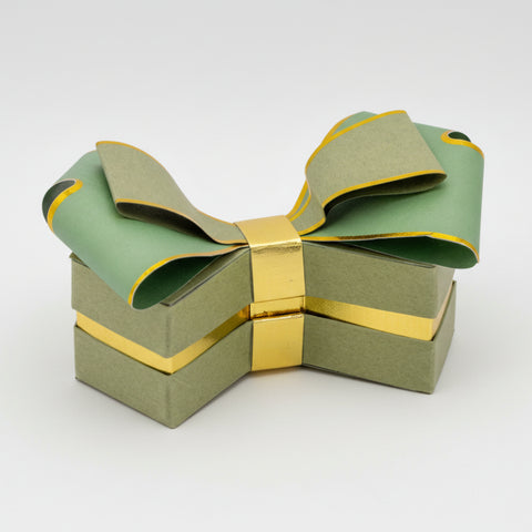 Scatola Portaconfetti Matrimonio Fiocco Verde Salvia