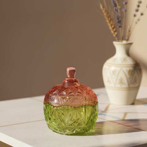 Scatola Portaconfetti in Vetro Bicolore "Luce d'Oriente"