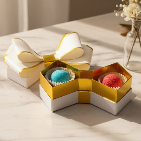 Scatola Degustazione Fiocco Oro: Eleganza e Raffinatezza per le Tue Cerimonie