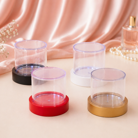Scatolina Cilindrica in Plexiglass con Base LED e Coperchio