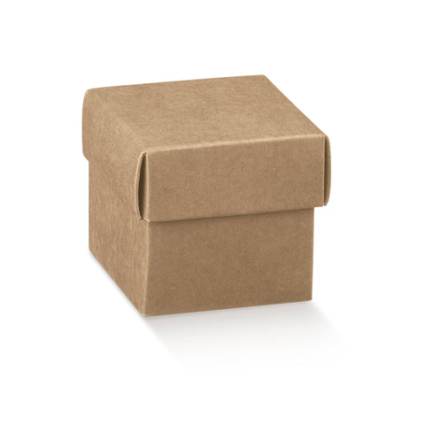 Scatolina Portaconfetti Cubo Avana con Coperchio